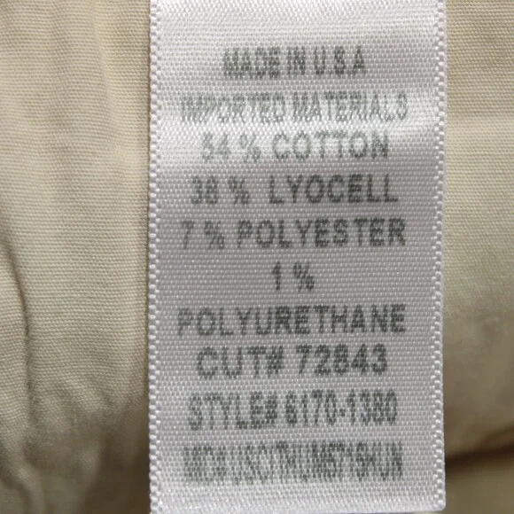 Citizens of Humanity NWT 5 Pocket Jean Cut Pants Size 36 US Solid Beige Cotton